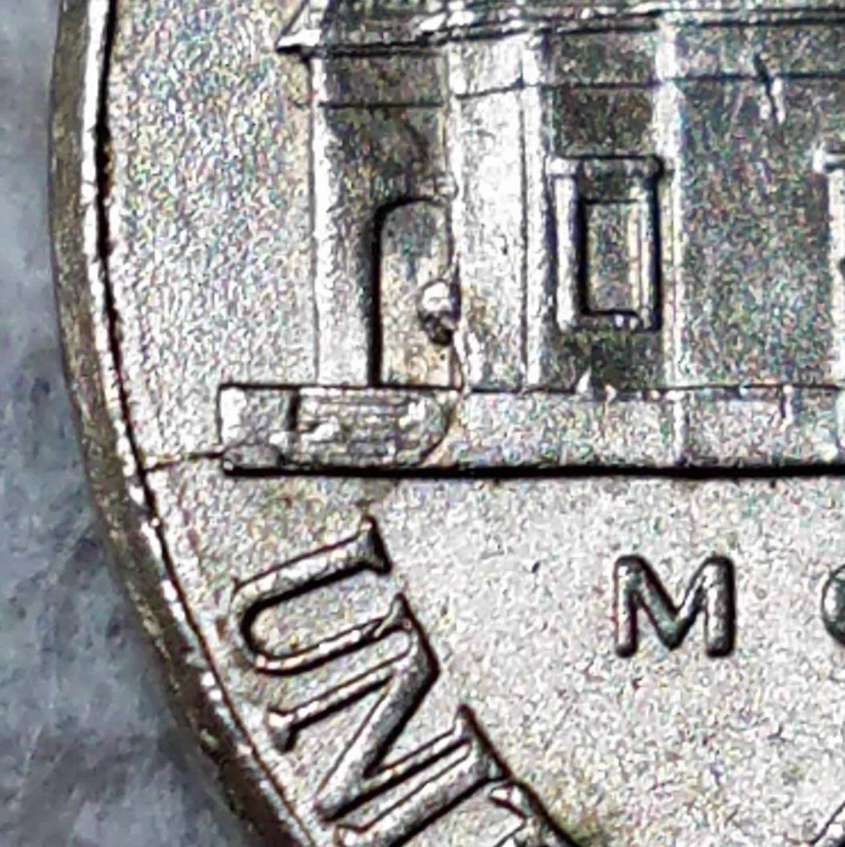 2016-P-Jefferson-Very-Strange-Face-Of-Die-Chip/Crack-In-Doorway-On-Reverse